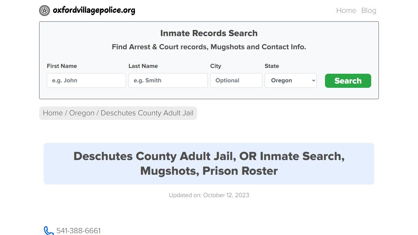 Deschutes County Adult Jail, OR Inmate Search, Mugshots, Prison Roster ...