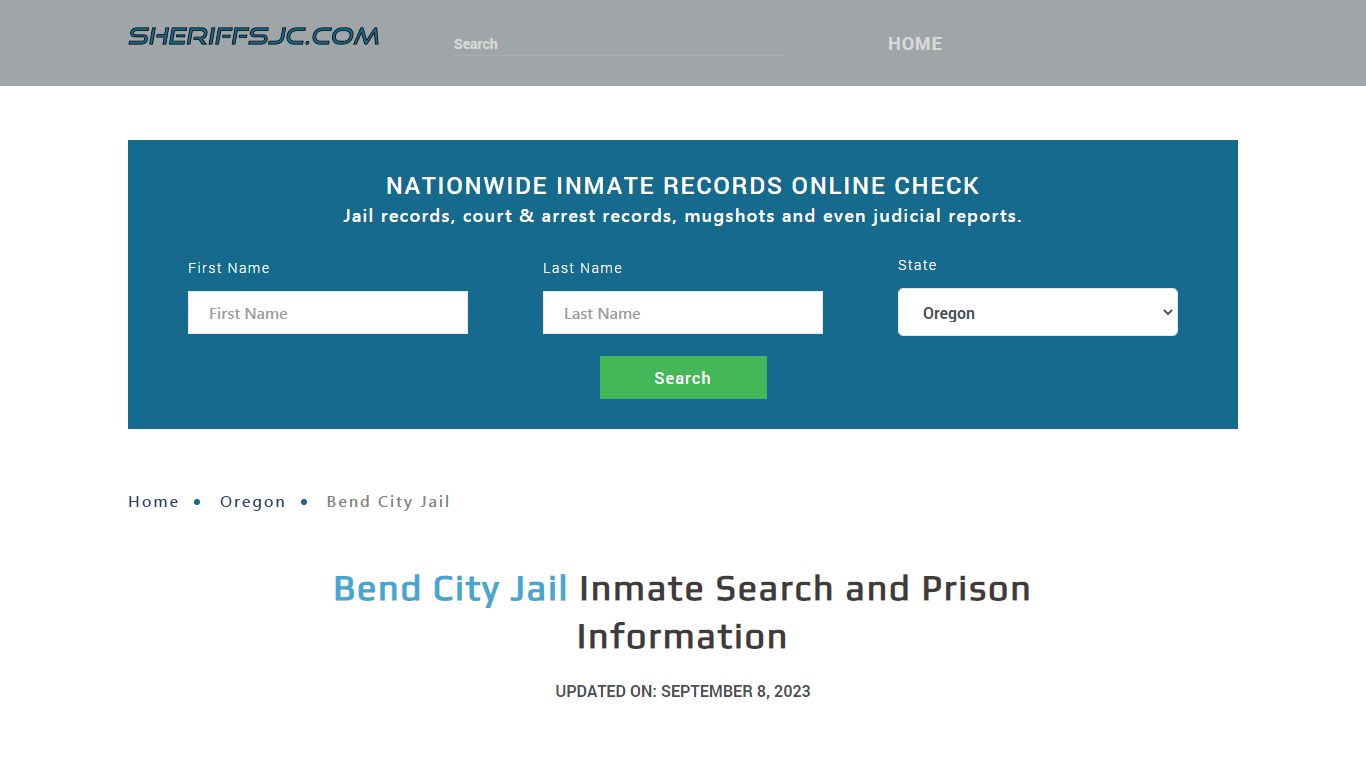 Bend City Jail Inmate Search, Visitation, Phone no. & Mailing Information